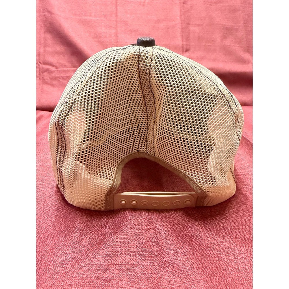 Vintage Case Big Patch Trucker Hat Brown Tan Mesh Snapback Challenger Caps - Picture 7 of 7